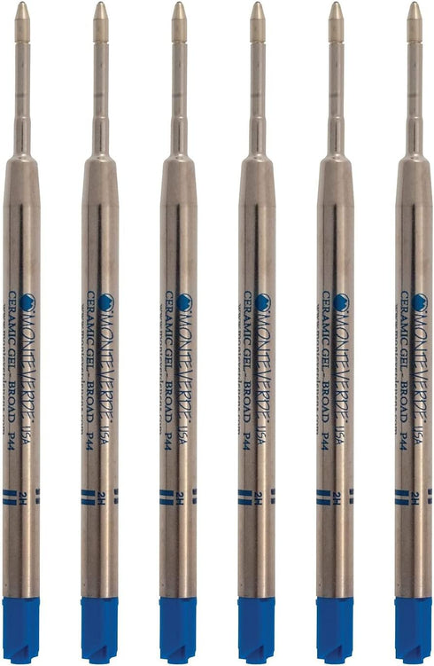Capless Ceramic Gel Refill to Fit Parker Ballpoint Pens, Broad Blue/Black (P443BB)