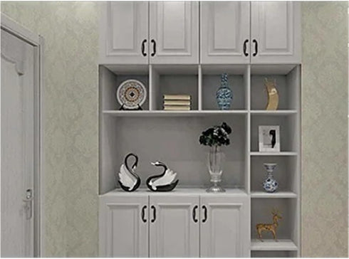 Suojim 10Pcs Closet Kitchen(96mm) Pulls Handles Black Aluminum Alloy Bedside Table Handle Minimalist Cabinet Pulls