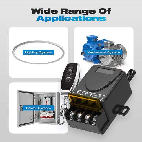 12V DC12V/24V/48V/72V 30A 328ft Remote Switch Wireless, Malictele Relay RF Control Switch with Long Range