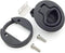 Slam Latch Hatch Round Pull Latch (OWACH AL-958-1) for Boat Deck RV Cabinet Door, Black, 1/4" Door