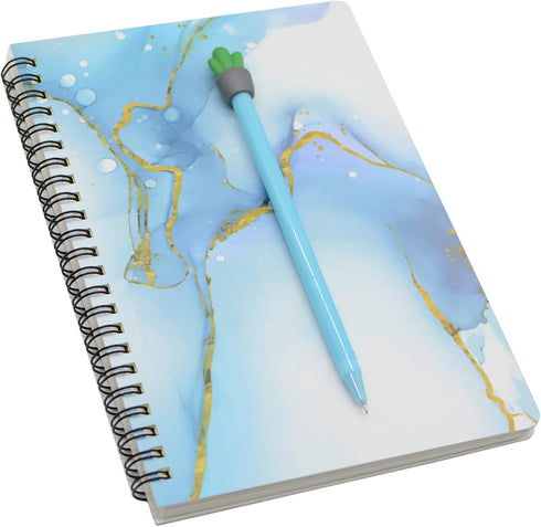 Yansanido Spiral Notebook – 8 Pcs A5 Marble Design, Thick Hardcover, 80 Sheets, 160 Pages, College Ruled Journals