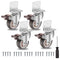 W B D WEIBIDA Side Mount Casters Wheels, 2 Inch L-Shaped Small Rubber Casters, Set of 4, Light Duty for Furniture