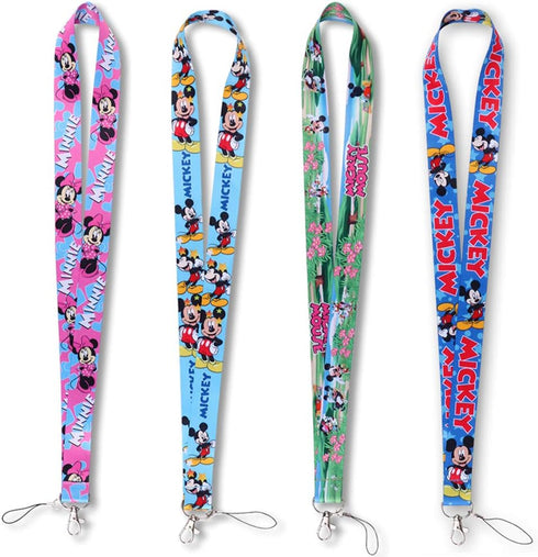 Ergonflow 4 Pack Cartoon Neck Lanyard Necklace Phone Straps, ID Badge Holder Bags Accessories with Lobster Clasps