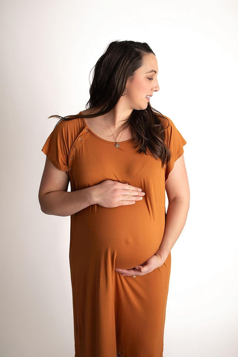 Three Little Tots Plus Size Maternity Hospital Gown - Labor & Delivery Nightgown