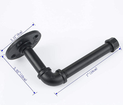 Industrial Style Toilet Paper Holder, Vintage Metal Iron Pipe Wall Mounted Towel Rack for Bathroom Kitchen (Rust Free,