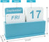 DEERINE Wooden Block Perpetual Calendar for Desk, Daily Desktop Standing Flip Calendar with Large Display, Modern