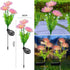 2 Packs of LED Solar Flower Decorative Lights, 2-Mode Outdoor Courtyard Atmosphere Lights, Wireless Waterproof Garden