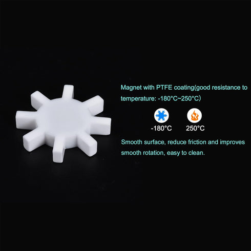 MECCANIXITY Magnetic Stirrer Mixer, Stir Bar Rod 39mm Gear Shape Coating Magnet for Laboratory, 2Pcs