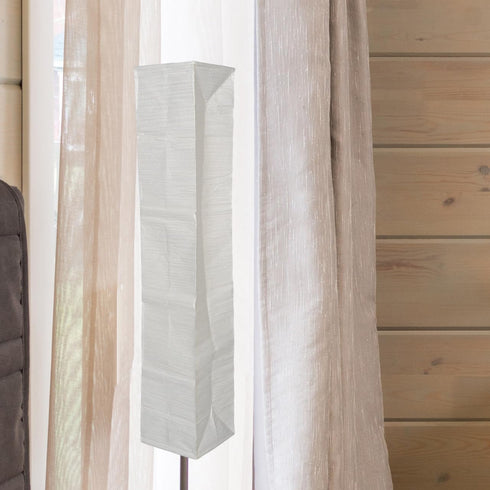 37" Hemobllo Japanese Paper Floor Lamp Shade Replacement, Beige Rice Paper Standing Cover with Iron Frame, Foldable