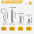 12Pcs M8 Clevis Pin and M3 X 60 R Shape Cotter Assortment Kit, 304 Stainless Steel Flat Head Pin Cotter for Hitch Lock