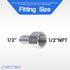 LTWFITTING Stainless Steel 316 Barb Fitting Coupler, 1/2" Hose ID x 1/2" Female NPT (Pack of 5)