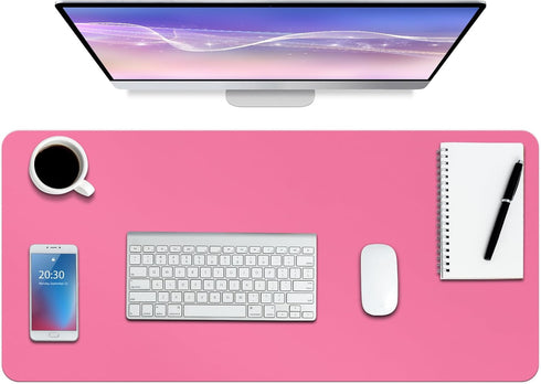 Boutilon Leather Desk Pad Protector,Non-Slip Mouse Pad,Laptop Desk Pad,Office Mouse Mat,Waterproof Leather Desk