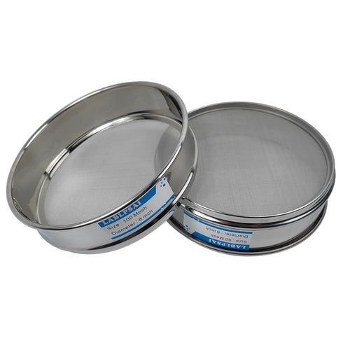 100 Mesh Lab Sieves, 8" Diameter 304 Stainless Steel Wire Cloth Test Sieve for Industrial Laboratory Home Use