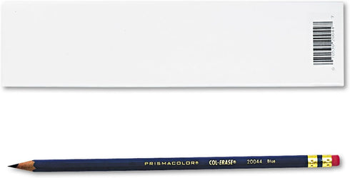 Prismacolor Col-Erase Pencil, Blue Lead, Blue Barrel, Dozen with Eraser