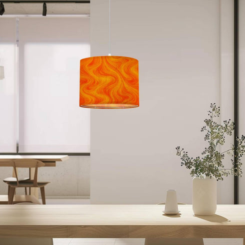 LASENLANP 8.9"x11" Lamp Shade Abstract beautiful red swirl liquid colorful marble surface Orange Drum Lampshade
