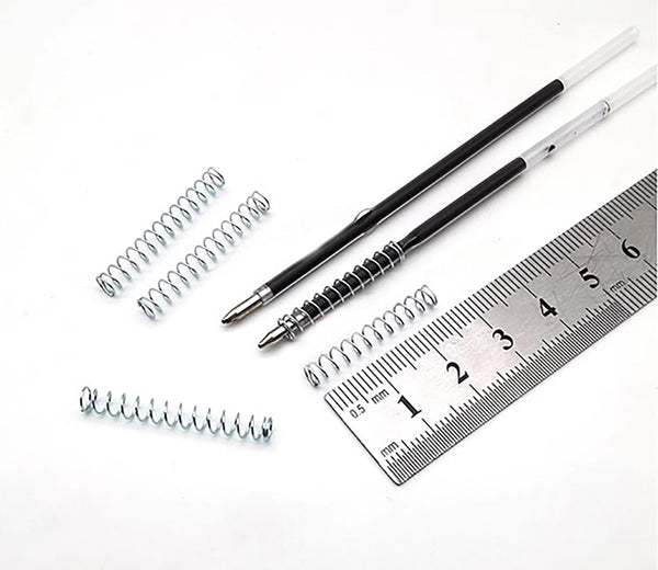 Customized Galvanized Spring Steel Metal Small Coil Pressure Spring, 100Pcs for Ball Pen, Wire Diameter 0.4mm