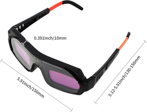 Auto Darkening Welding Goggles - Solar Powered True Color Anti-Glare Safety Glasses for TIG MIG MMA Plasma Welding