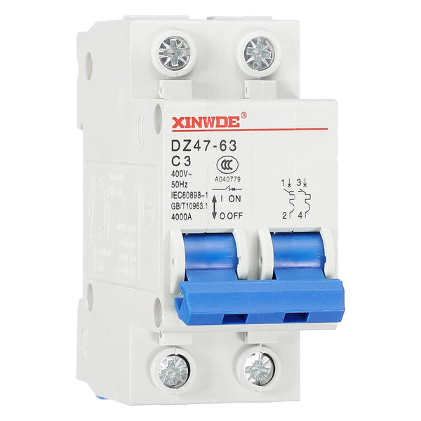 Low-voltage Miniature Circuit Breaker 2 Poles 3A 230/400V for Household Overload Protection