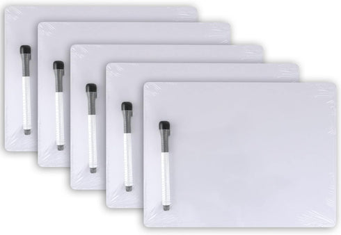 Pacon 9" x 12" Dry Erase Whiteboard, 1-Sided Plain with Marker and Eraser, 5 Sets