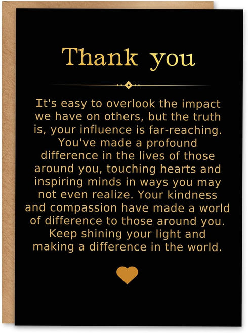 Bestmelo Thank You Card, Appreciation Card, Thank You Gift with Premium Kraft Envelope