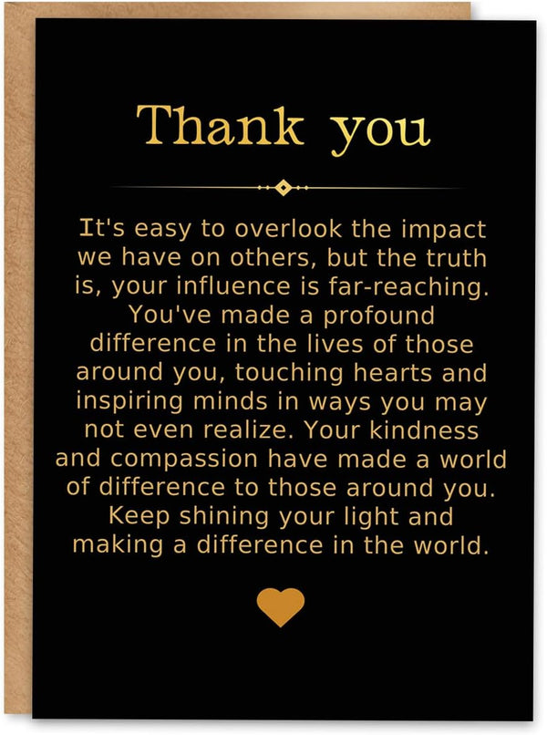 Bestmelo Thank You Card, Appreciation Card, Thank You Gift with Premium Kraft Envelope