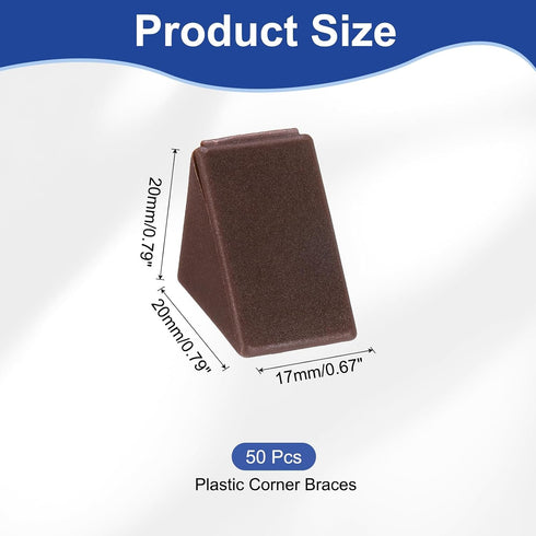 50pcs 17 20 20mm 90 HARFINGTON Plastic Corner Braces x x L-Shape Degree Right Angle Brackets Corner Braces with Cover