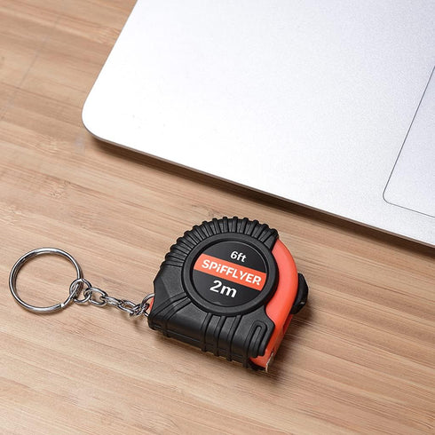 2 Pack Mini Measuring Tape Keychain, Retractable 6ft 2M with Metric and Inch Measurements
