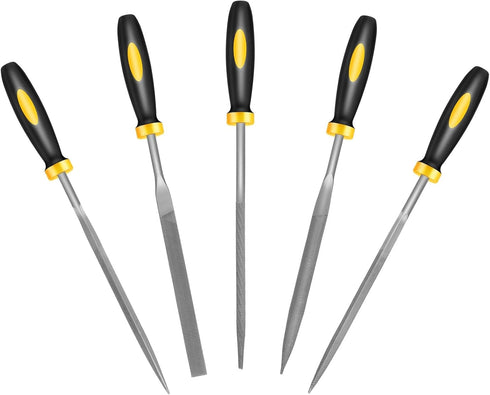 Mini Metal Needle File Set, 5pcs Small Hand Files for Detail Work, Hardened Alloy Steel Tools