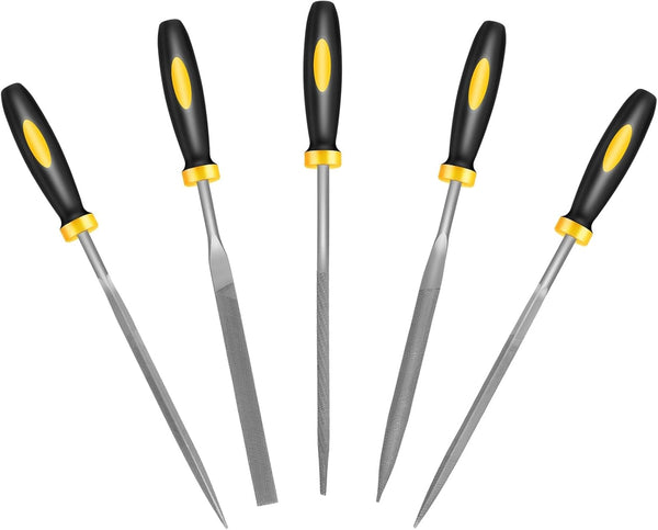 Mini Metal Needle File Set, 5pcs Small Hand Files for Detail Work, Hardened Alloy Steel Tools