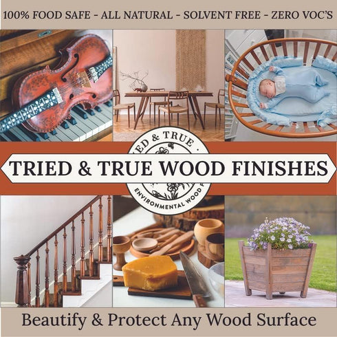 Tried & True Danish Oil, 8 oz Polymerized Linseed Oil Wood Finish & Sealer for Furniture, Butcher Blocks, Salad Bowls