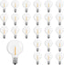 G40 Light Bulbs Replacement, 1 Watt Shatterproof LED Globe Bulbs, Warm White, 25 Pack, E12 or C7 Base