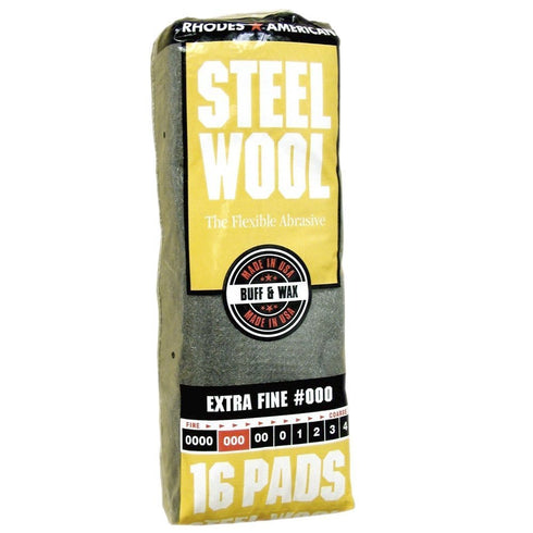 Homax 106601-06 Rhodes American Steel Wool Pad, Extra-Fine #000, 16-pack