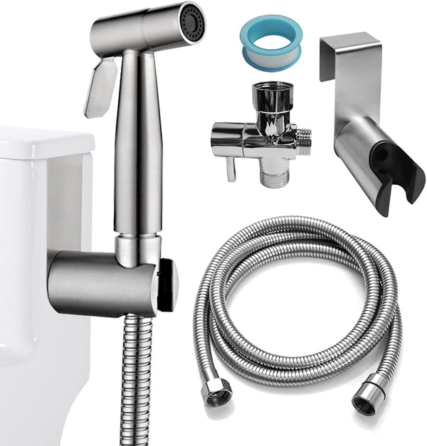 Ikaufen Handheld Bidet Sprayer for Toilet Adjustable Water Pressure Control Bidet Hose