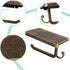 Vintage Toilet Paper Holder with Shelf,Aluminum Tissue Roll Wall Mounted,Toilet Shelf for Bathroom Accessories Mount