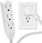 3 Outlet Power Strip, Low-Profile Flat Plug Adapter - SPT-3 16AWG Power Cable Wire, 1FT, ETL Listed White