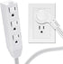 3 Outlet Power Strip, Low-Profile Flat Plug Adapter - SPT-3 16AWG Power Cable Wire, 1FT, ETL Listed White