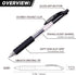 Black Gel Pens Bulk - 30 Pack Fine Point Smooth Writing No Smudge, 0.7mm Gel Ink, Retractable Rollerball
