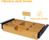 Under Desk Bamboo Drawer with U-Shaped Hollow Panel, Adjustable Space Storage Organizer for Sit Stand Workstation