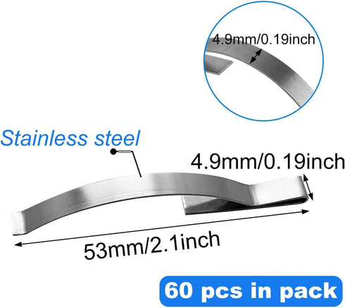 60 Pieces Window Screen Tension Spring Corner Mount Flat Window Spring Clips Stainless Steel,Prevent Screen Windows Shaking