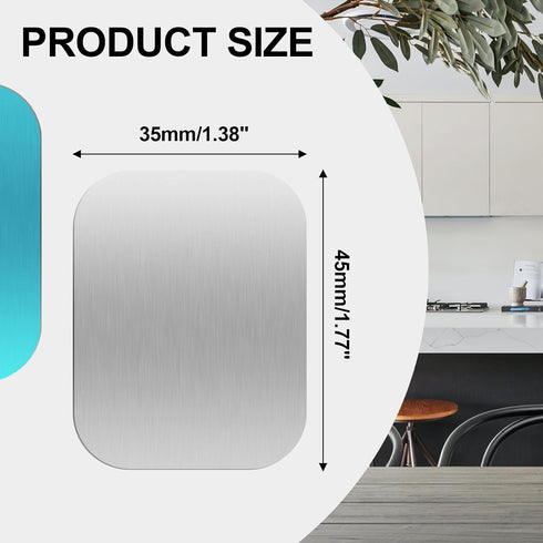 Kyuionty 6Pcs 35x45mm/ 1.38"x1.77" Adhesive Metal Plates for Magnetic Mounts, Metal Strips with Adhesive Backing