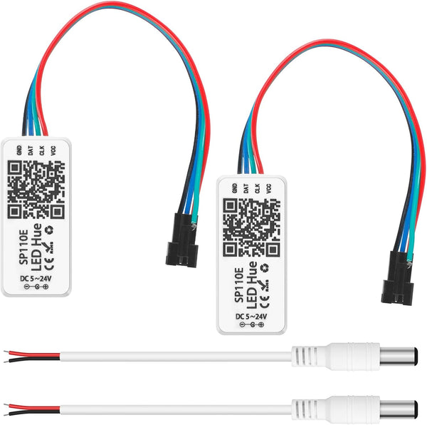 VIPMOON SP110E Bluetooth LED Controller, 2 Pack 5-24V Pixel LED Light Strips