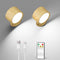 LINKEGO LED Wall Mounted Lights 2 Pcs with Remote, Rechargeable Wall Sconce with