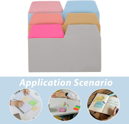 NUOBESTY 1 Pack of 90Pcs 6-Color Divider Sticky Notes, Writable and Repositionable Index Papers