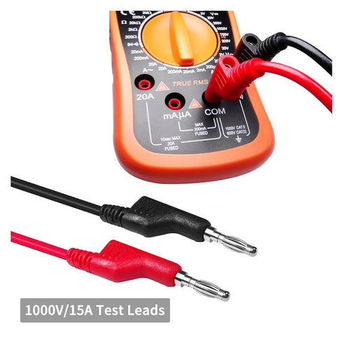 Qingdinu 2PCS/5PCS 4mm 1-Meter Cable(P1036-5PCS) Dual Stackable Banana Plug Multimeter Test Leads