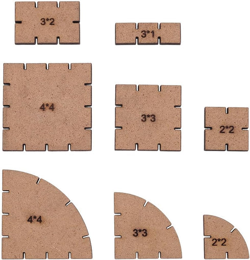 PLIGREAT 8 Pcs 3D Brick Tile Templates, Wood Laser Cut House with