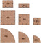 PLIGREAT 8 Pcs 3D Brick Tile Templates, Wood Laser Cut House with