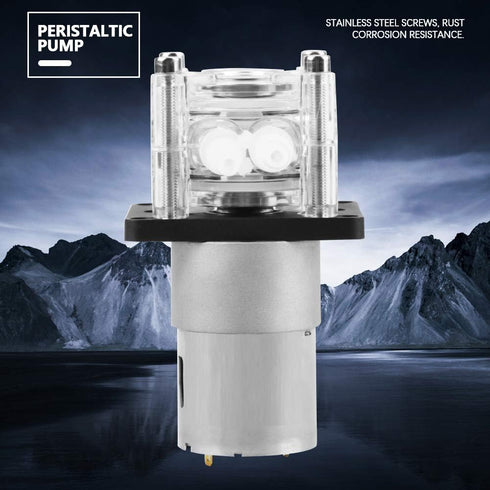 Walfront DC 12V High Peristaltic Pump, Modern Style, 400ml/min Flow Rate, Transparent Silicone Tube