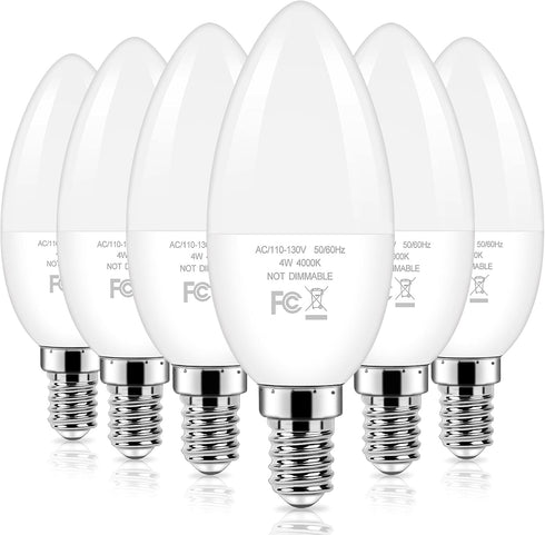 Brightever LED Candelabra Light Bulbs 40W Equivalent, 4W Candle Light Bulbs with