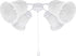 22003-21, Aspen Creative Four-Light Ceiling Fan Fitter Light Kit with Pull Chain, Painted White