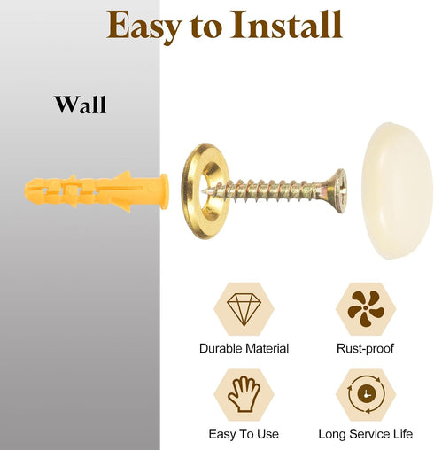 uxcell 8 16.8 mm Pcs Decorative Caps Cover Nails, Zinc Alloy Screw Covers Caps Mirror Fixing Screws for Mirrors, Coffee